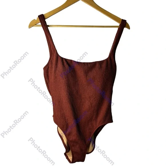 J.Crew One Piece Textured Swimsuit Rust NWT Size 8 - Picture 1 of 7